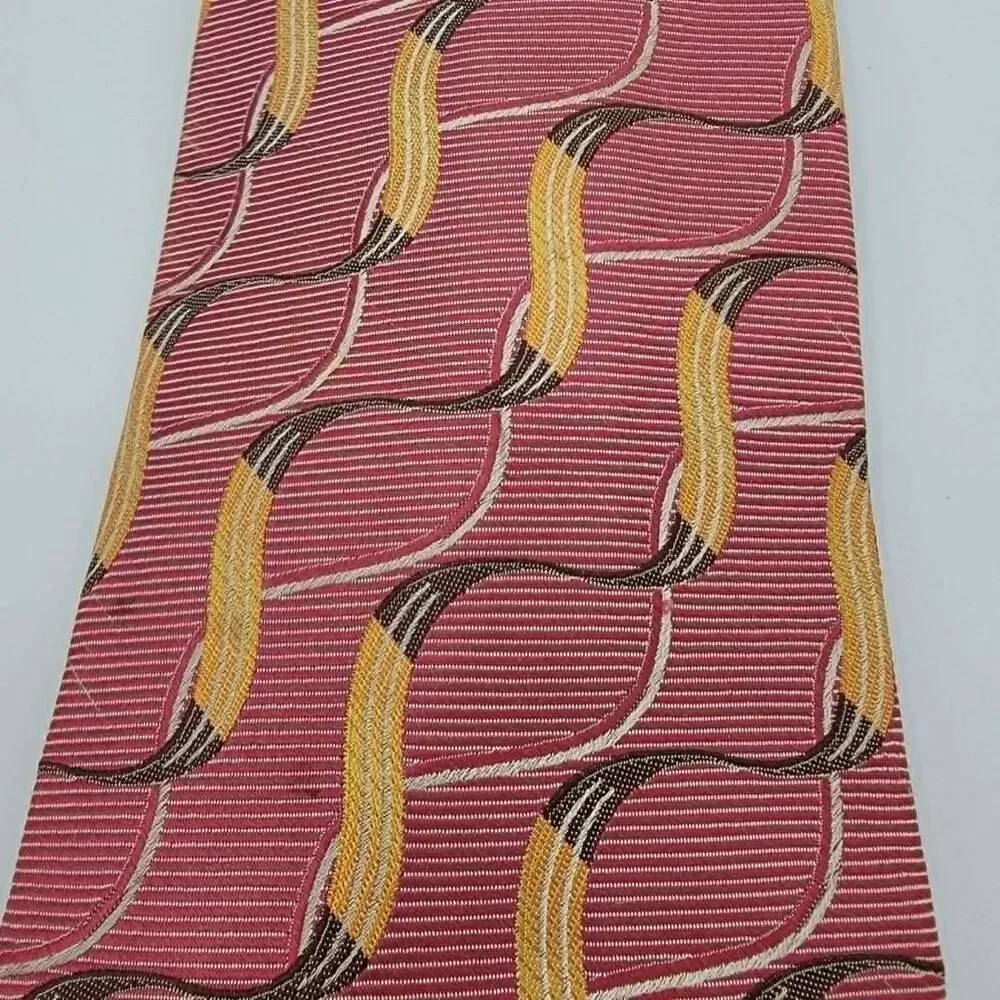 Mens Chelsea Robert Talbot Necktie pink, red Silk Tie size 60x 4